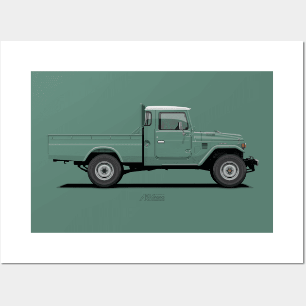 Land Cruiser FJ45 Pick Up Green Wall Art by ARVwerks